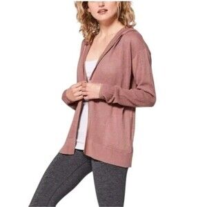 Lululemon Still Movement Wrap Split Back Open Cardigan Womens M/L Hooded D25.4